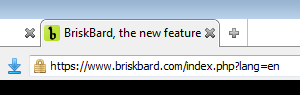 Direcciones web en el navegador BriskBard