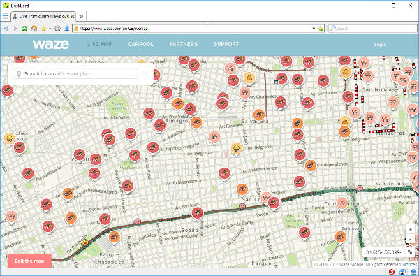 Waze en BriskBard