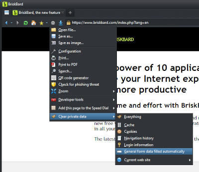 Clear generic form data
