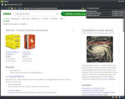 BriskBard search history